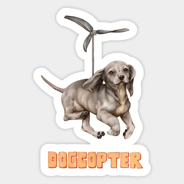 Dogcopter, Steven Universe fan art by Lavinia Knight Sticker by art official sweetener